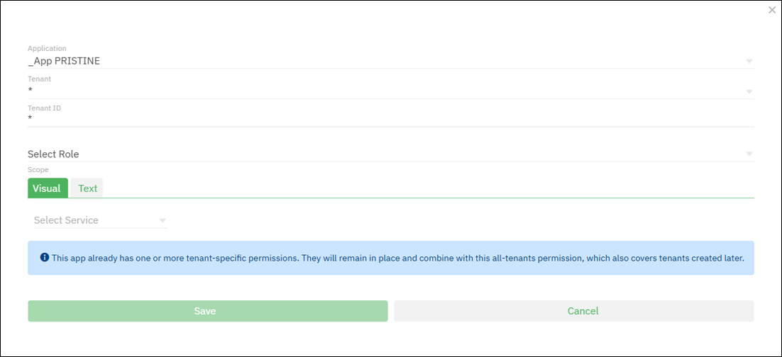Granting a permission for all tenants over existing tenant-specific ones