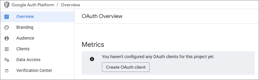 Create OAuth 2.0 client