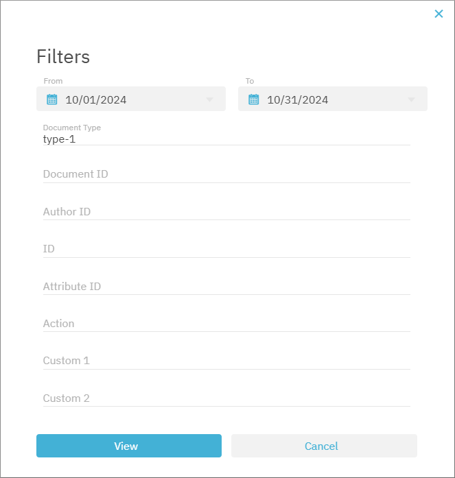 Filter logs dialog