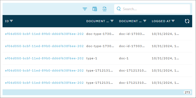 Document Log UI