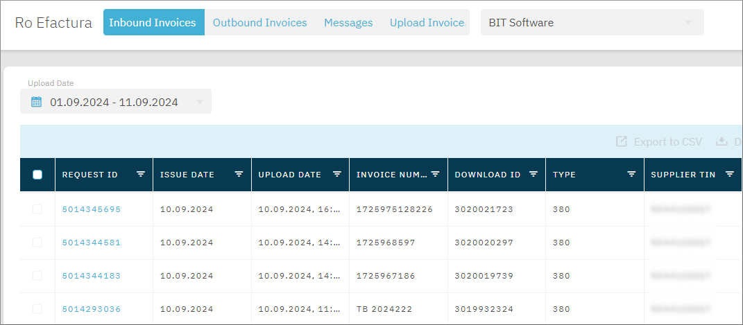 Inbound invoices