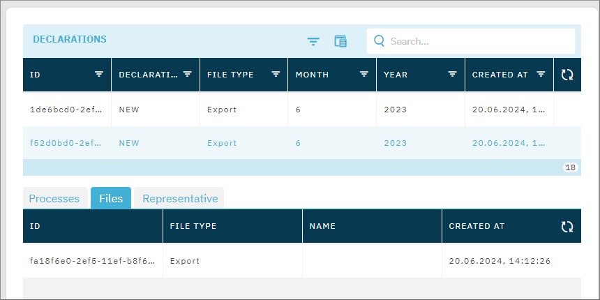 Intrastat Declarations UI