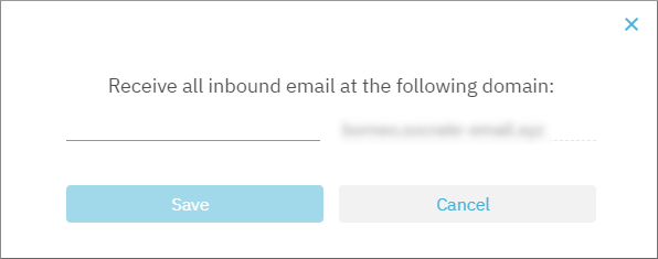 Register email subdomain dialog box