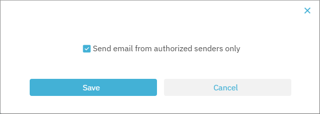 Restrict email to authorized senders