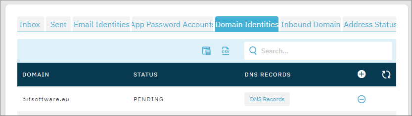 Pending domain identity