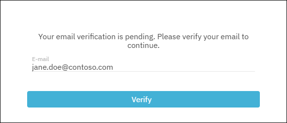 Email verification dialog