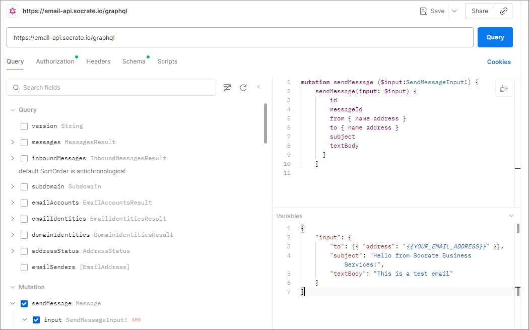 Postman - Query and variables
