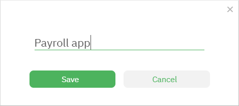 Create app dialog box